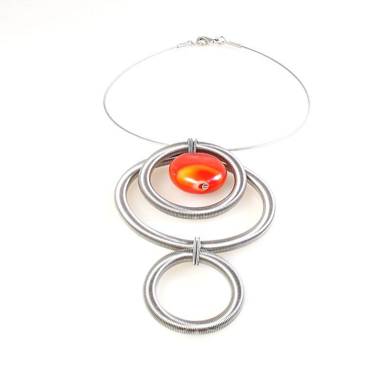necklace venice murano glass indira orange