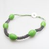 necklace venice murano glass magenta light green
