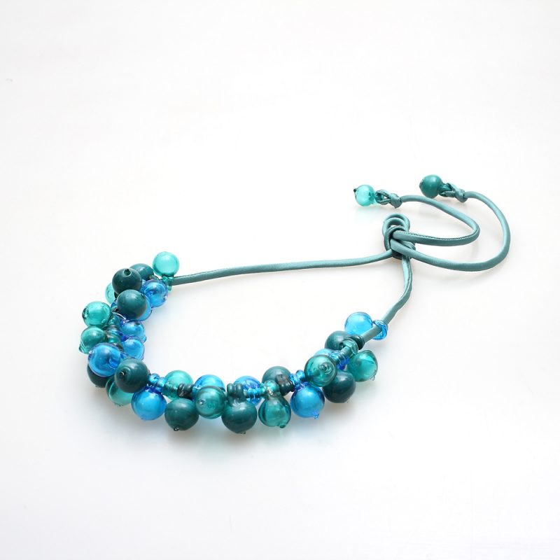 necklace venice murano glass mimosa seagreen