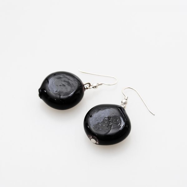 earrings venice murano glass maratea black