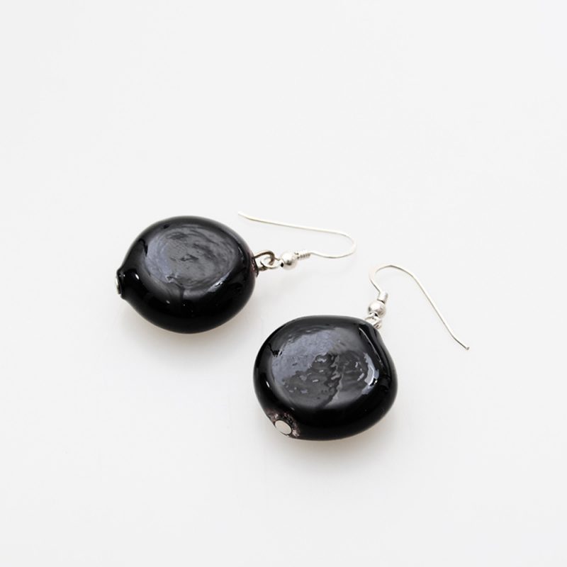 earrings venice murano glass maratea black