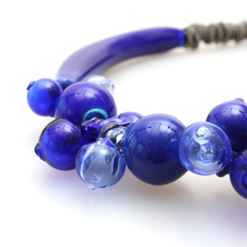 necklace venice murano glass agnese blue detail