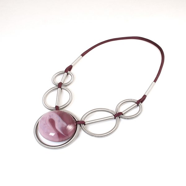 necklace venice murano glass clotilde purple