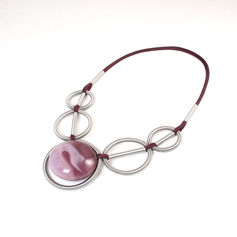 necklace venice murano glass clotilde purple