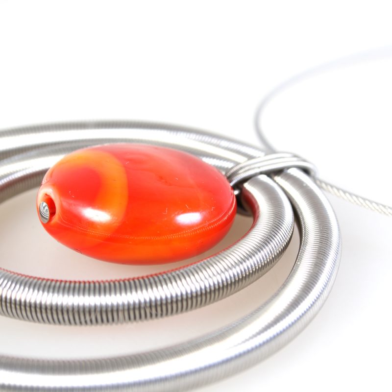 necklace venice murano glass indira orange