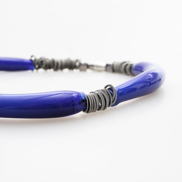 necklace venice murano glass leonora blue detail