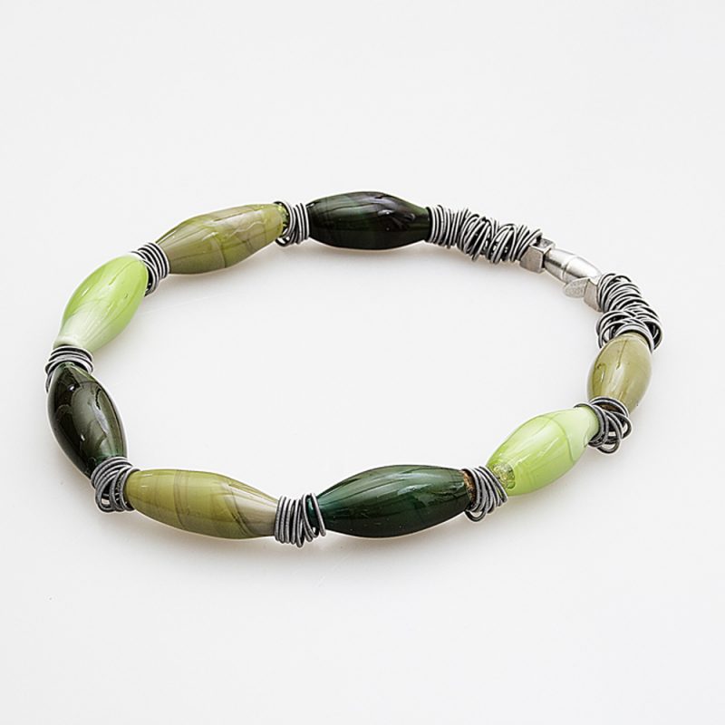 necklace venice murano glass malcontenta dark green