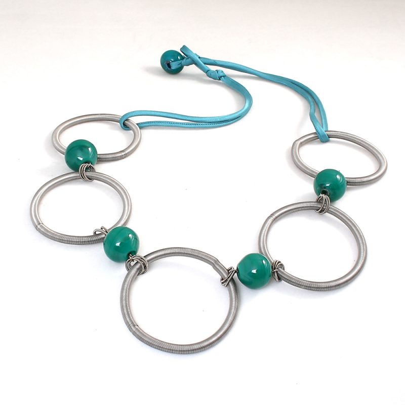 necklace venice murano glass savita emerald green