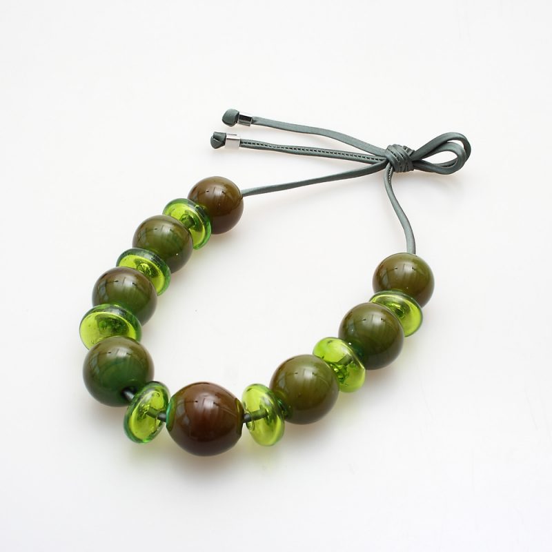 necklace venice murano glass tullia dark green