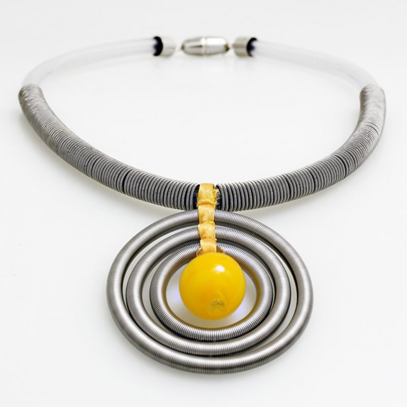 necklace venice murano glass uma yellow